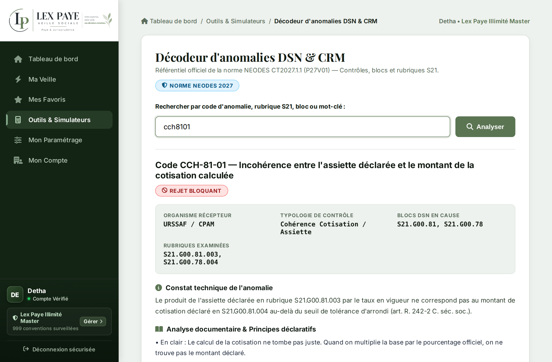 Décodeur d'anomalies DSN et contrôles CRM