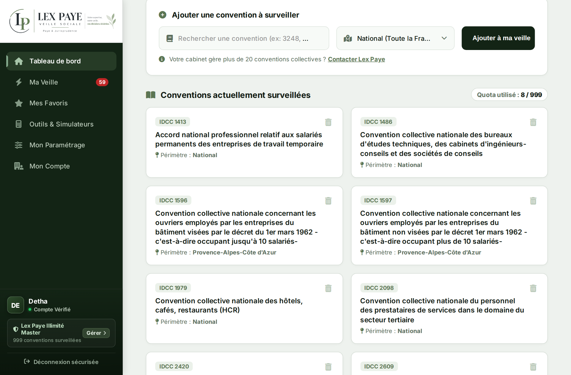 Gestion autonome du portefeuille conventionnel IDCC